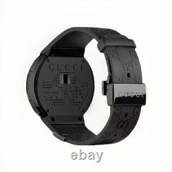 Unisex I-Gucci Collection Black Rubber Strap Watch 44 MM, YA 114-2