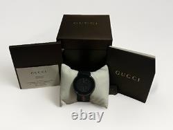 Unisex I-Gucci Collection Black Rubber Strap Watch 44 MM, YA 114-2