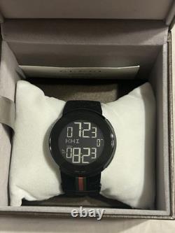 Unisex I-Gucci Collection Black Rubber Strap Watch 44 MM, YA 114-2