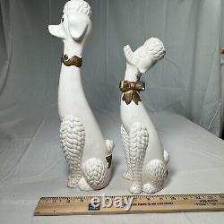 VINTAGE 1950s NAPCOWARE SET TWO WHITE POODLE FIGURINE SHE PLAYS HARD TO GET