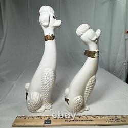VINTAGE 1950s NAPCOWARE SET TWO WHITE POODLE FIGURINE SHE PLAYS HARD TO GET
