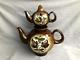 Vintage Ceramic Set Two Teapots And Saucer Brown Painting Flowers Soviet Belarus