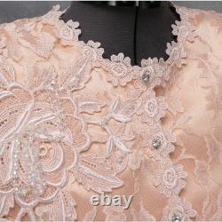 VTG Elegant Lorrie Kabala Peach Lace 2 Piece Skirt Set 1980s Stunning Size 4-6