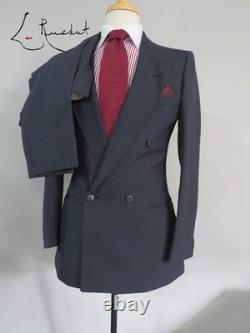 VTG Europa Collection Navy 4 in 1 double breasted flat front full suit 36 R