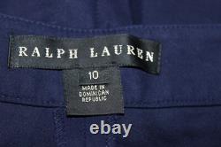 VTG Ralph Lauren Navy Blue Pants & Top Set Black Label Collection Green Trim EUC
