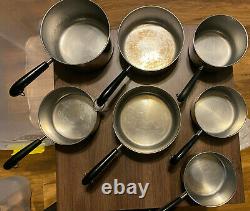 VTG Revere Ware 14-Piece Set 3-Quart, Two 2-Q, Two 1 1/2 Q, Two 1-Q All With Lid