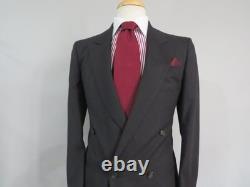 VTG Sasson collection 4in 1 double breasted peak lapel flat front full suit 36 R