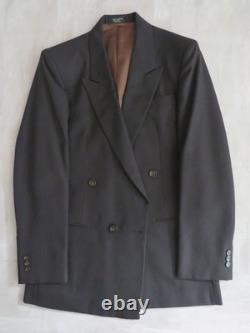 VTG Sasson collection 4in 1 double breasted peak lapel flat front full suit 36 R
