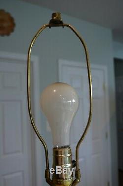 VTG Underwriters Labs Set of Two Mid Century Modern Lamps Yellow Drip Glaze