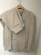 Versace Collection Khaki Gray Herringbone 2pc Suit Set Blazer 44r Pants 32 X 30