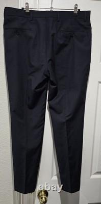 Versace Collection Suit 40R W34 100% Wool Solid Black 2 Pc w Giorgio Armani Tie