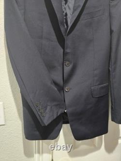 Versace Collection Suit 40R W34 100% Wool Solid Black 2 Pc w Giorgio Armani Tie Versace Collection Suit 40R W34 100% Wool Solid Black 2 Pc w Giorgio Armani Tie
