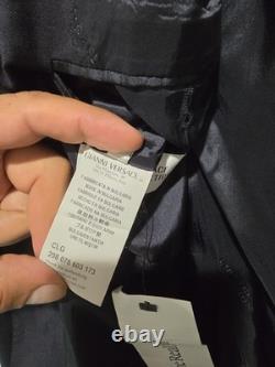 Versace Collection Suit 40R W34 100% Wool Solid Black 2 Pc w Giorgio Armani Tie