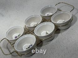 Villeroy Boch Botanica Duchesse Ramekins Set 6 Rack Floral Luxembourg VTG
