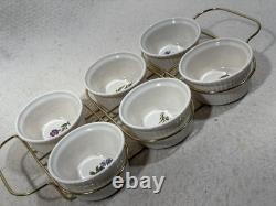 Villeroy Boch Botanica Duchesse Ramekins Set 6 Rack Floral Luxembourg VTG