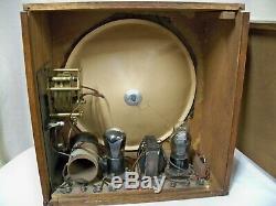 Vintage 1920s British Cossor Radio with Built-in Speaker, Two Tube Set