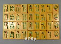 Vintage 1930's AP Games Two Tone Mahjong Mahjongg Set Bakelite Racks, Bank & Die
