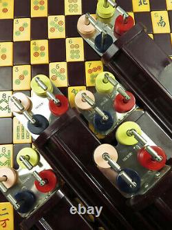 Vintage 1930's AP Games Two Tone Mahjong Mahjongg Set Bakelite Racks, Bank & Die