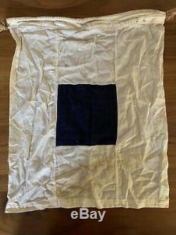 Vintage 1944 Military USA Naval Maritime Signal Flags World War Two Set Of 7
