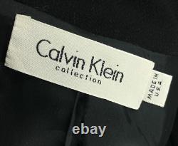 Vintage 1995 90s Calvin Klein Collection Runway 10 Black 100% Wool Pant Suit Set