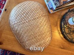 Vintage 60s/70s Bamboo Winnowing Shallow Baskets Great Condition Set Of Two