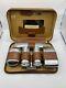 Vintage 60s Shaving Grooming Set Two-tix Made In England Leather Case Gillette