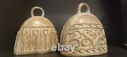 Vintage African Art, Set of two Bronze Bells, Nigeria