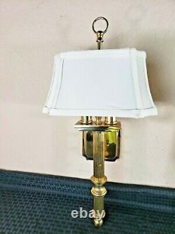 Vintage Brass Bouillotte Style Lamp Wall Sconces Set of Two