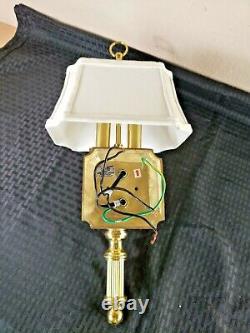 Vintage Brass Bouillotte Style Lamp Wall Sconces Set of Two