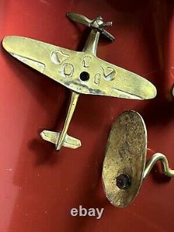 Vintage Brass Desktop Set of Two SPITFIRE Models