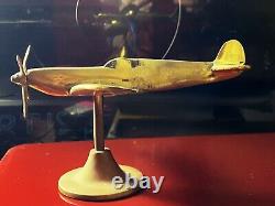 Vintage Brass Desktop Set of Two SPITFIRE Models