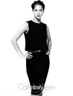 Vintage Calvin Klein Collection Spring 1995 Navy Blue Wool Sleeveless Skirt Set