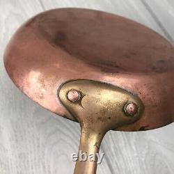 Vintage Copper Frying Pan Set Of Two Brass Handle Made In Sweden