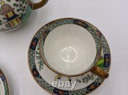 Vintage Crown Staffordshire Chinese Willow Bone China Tea Set For Two