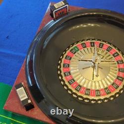 Vintage Deluxe 16 Roulette and Black Jack Set with blue baise table cover