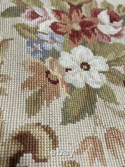 Vintage Floral Needlepoint Pillow cover Set of Two