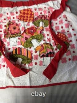 Vintage Homecrest Towels Wash Clothes and Apron Psychedelic Pink/red/earthtone