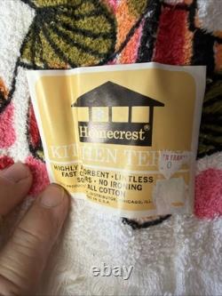 Vintage Homecrest Towels Wash Clothes and Apron Psychedelic Pink/red/earthtone