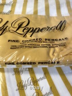 Vintage Lady Pepperell Twin Sheet Set Two Pillow Case 100% USA Cotton NOS 1970's