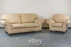 Vintage'Laura Ashley' Cream Two Seater Sofa And Armchair Set COLLECTION ONLY