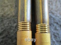 Vintage Levenger Calligraphy Dip Fountain Pen 18k Gold Nib Two-tone Wood -set(2)