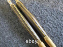 Vintage Levenger Calligraphy Dip Fountain Pen 18k Gold Nib Two-tone Wood -set(2)