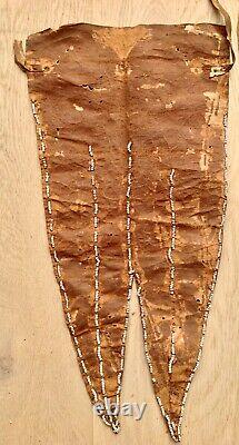 Vintage Maasai Tribe leather beaded skirt, apron and belt, Kenya 1950s. Two sets