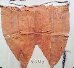 Vintage Maasai Tribe leather beaded skirt, apron and belt, Kenya 1950s. Two sets