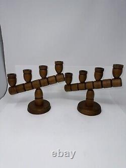 Vintage Mid Century Candle Holders Candelabra Set Of Two Danish Swedish 9 H