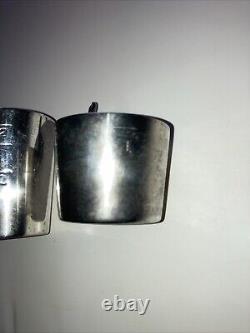 Vintage Napier One & Two Finger Oz Silverplate Cocktail Jigger / Shot Glass Set