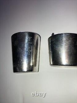 Vintage Napier One & Two Finger Oz Silverplate Cocktail Jigger / Shot Glass Set