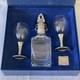 Vintage Norwegian Pewter And Crystal Glass Decanter Set. By Troll Tinn Rare