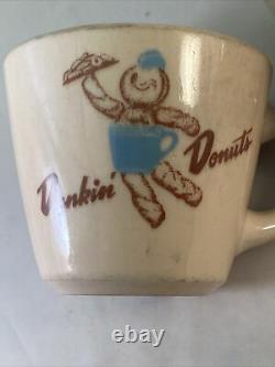 Vintage Pair Of Dunkin Donuts Dunkie Man Coffee Mug Cup 1961 Set Lot of Two