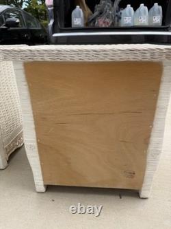 Vintage Pier 1 Jamaica Collection Wicker White Nightstand Set of Two